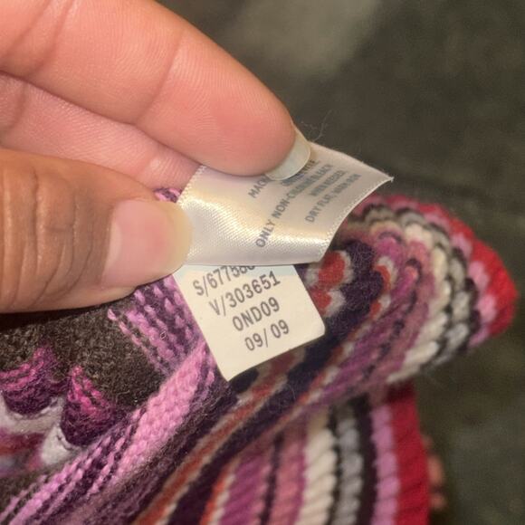 Old Navy Y2K Sweater Girl's XL Multicolor Pink Striped Knitted VNeck Long Sleeve - Picture 6 of 9